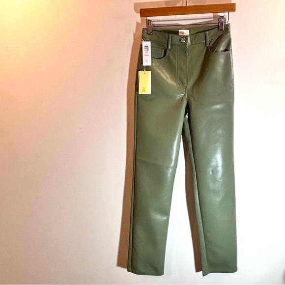 WILFRED Sz 2 Melina Faux Leather Straight Leg Unlined Zipper Closure Pants NEW - Picture 2 of 10